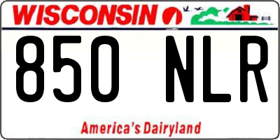 WI license plate 850NLR