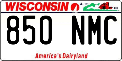 WI license plate 850NMC
