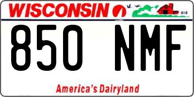 WI license plate 850NMF
