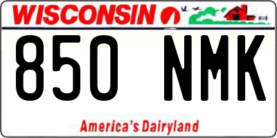 WI license plate 850NMK