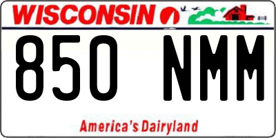 WI license plate 850NMM