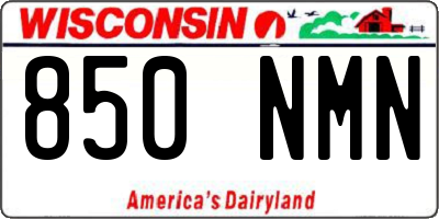 WI license plate 850NMN