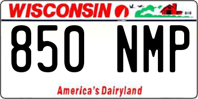WI license plate 850NMP