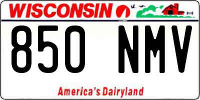 WI license plate 850NMV