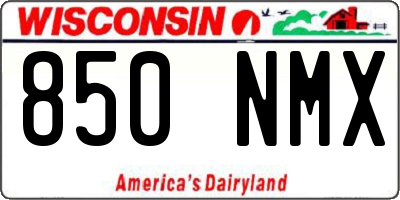 WI license plate 850NMX