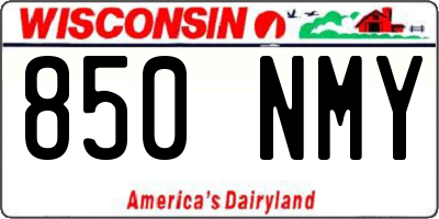 WI license plate 850NMY