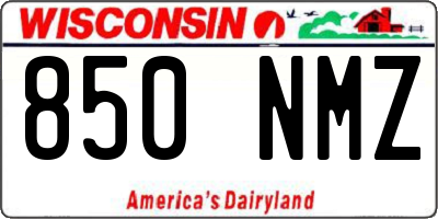 WI license plate 850NMZ