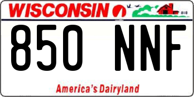 WI license plate 850NNF
