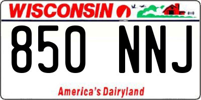 WI license plate 850NNJ