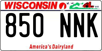 WI license plate 850NNK