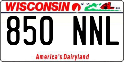 WI license plate 850NNL