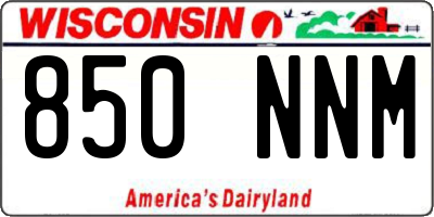 WI license plate 850NNM