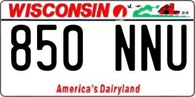 WI license plate 850NNU