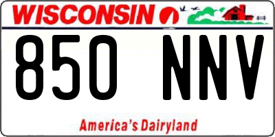WI license plate 850NNV