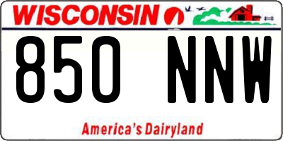 WI license plate 850NNW
