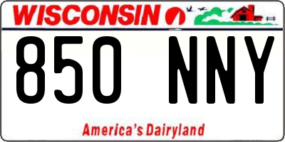 WI license plate 850NNY