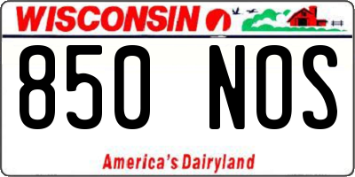 WI license plate 850NOS