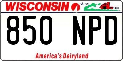 WI license plate 850NPD