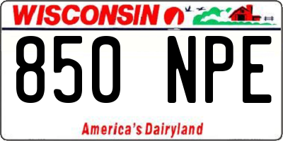 WI license plate 850NPE