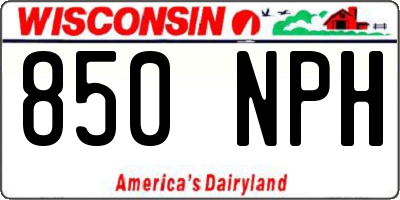 WI license plate 850NPH