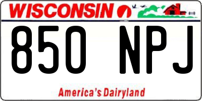 WI license plate 850NPJ