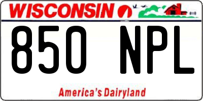 WI license plate 850NPL