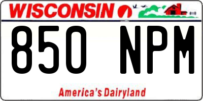 WI license plate 850NPM