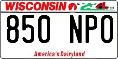 WI license plate 850NPO