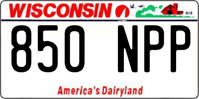 WI license plate 850NPP