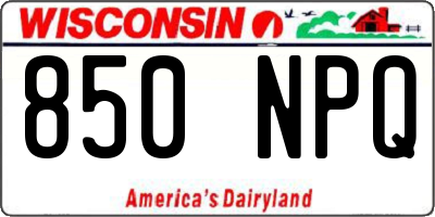 WI license plate 850NPQ