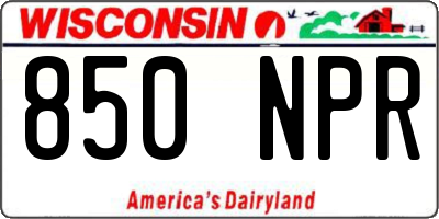 WI license plate 850NPR