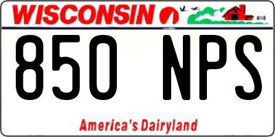 WI license plate 850NPS