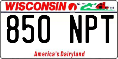 WI license plate 850NPT
