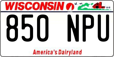 WI license plate 850NPU