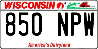 WI license plate 850NPW