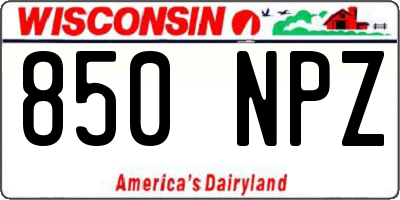 WI license plate 850NPZ
