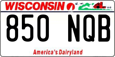 WI license plate 850NQB