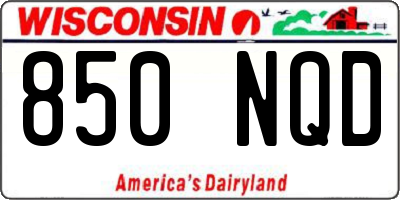 WI license plate 850NQD