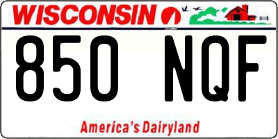WI license plate 850NQF