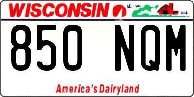 WI license plate 850NQM