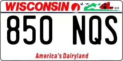 WI license plate 850NQS