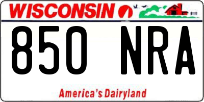 WI license plate 850NRA