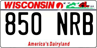 WI license plate 850NRB