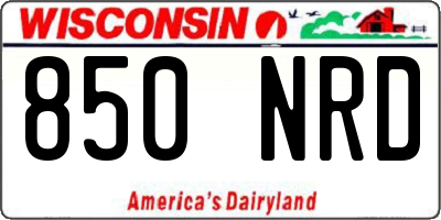 WI license plate 850NRD