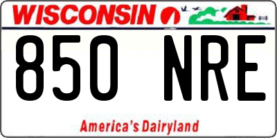 WI license plate 850NRE