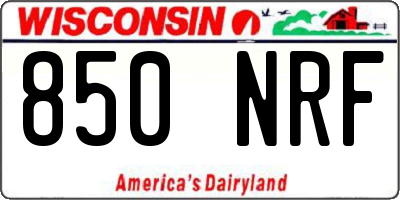 WI license plate 850NRF