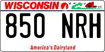 WI license plate 850NRH