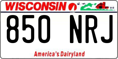 WI license plate 850NRJ