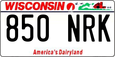WI license plate 850NRK