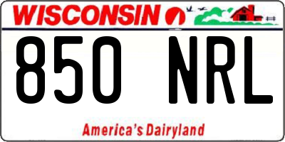 WI license plate 850NRL